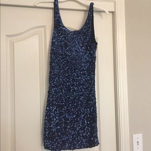 Blue sequined dress
